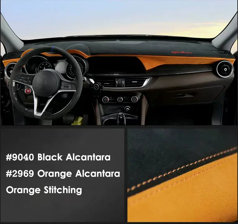 Luxury Alcantara Car interior Dashboard Cover for Alfa Romeo Stelvio 2018-2023