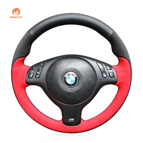 Custom Steering LTD Real Leather Steering Wheel Cover For BMW E46 3 Series (1999-2005) – Red Stitching